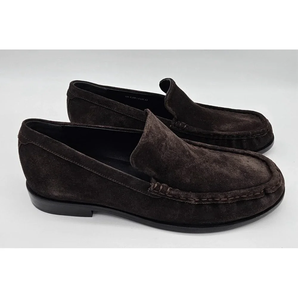 Vince Men Miles Suede Moccasin-style Loafer‎ Slip on Shoes Cocoa Brown Size 11.5